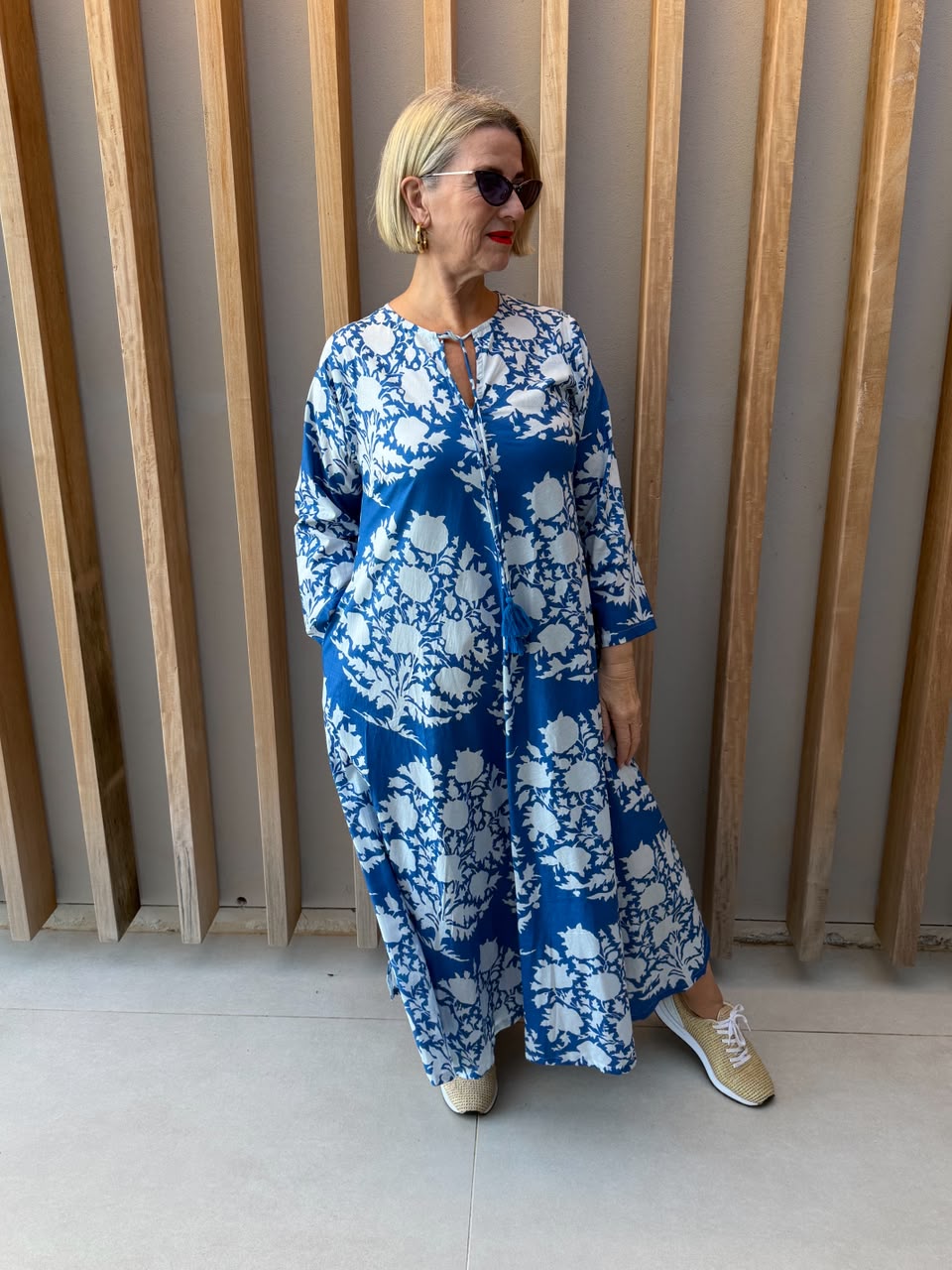 Blue & white floral dress