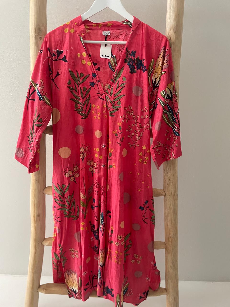 Deep pink floral dress