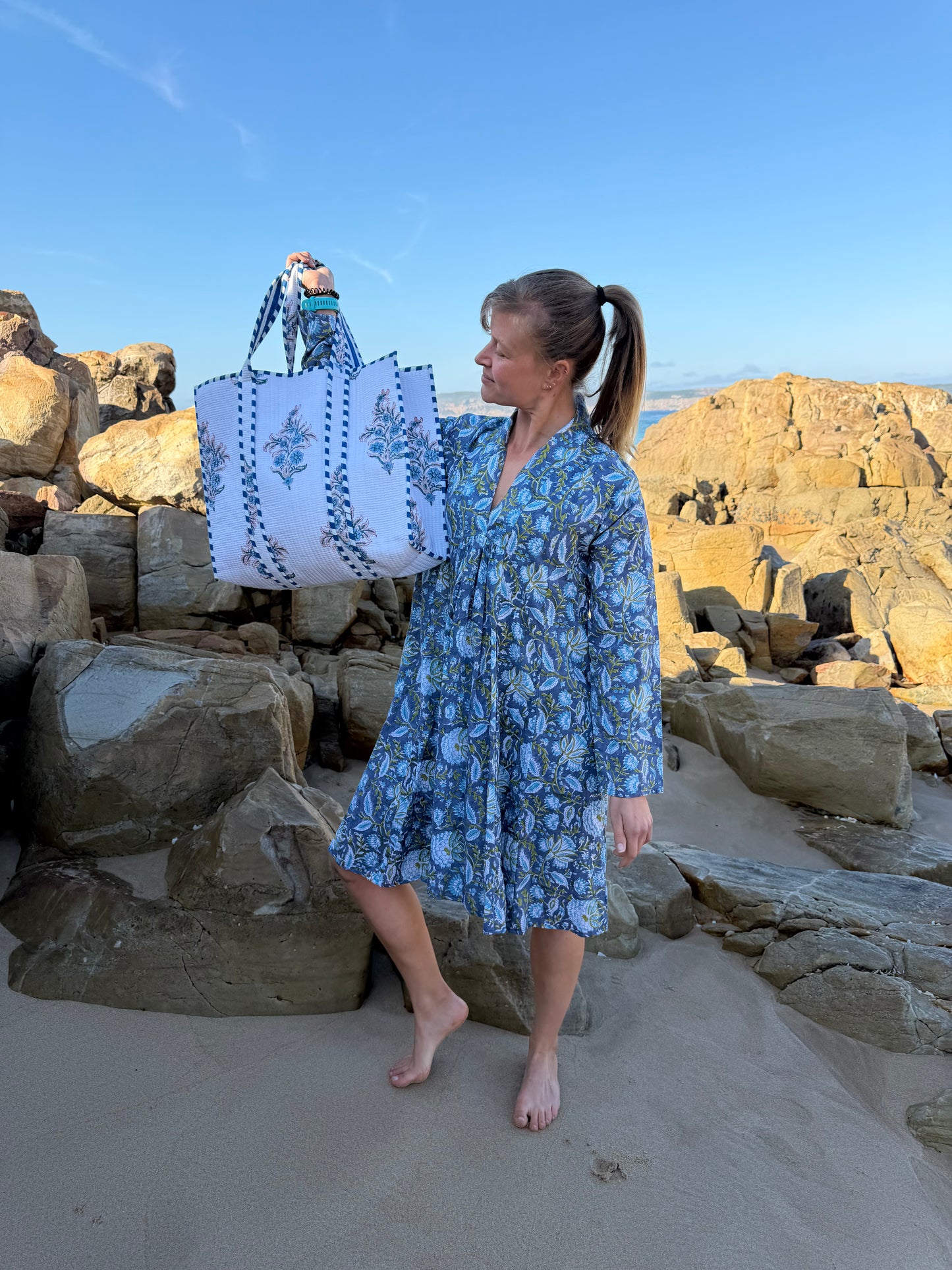 Blue & green floral dress