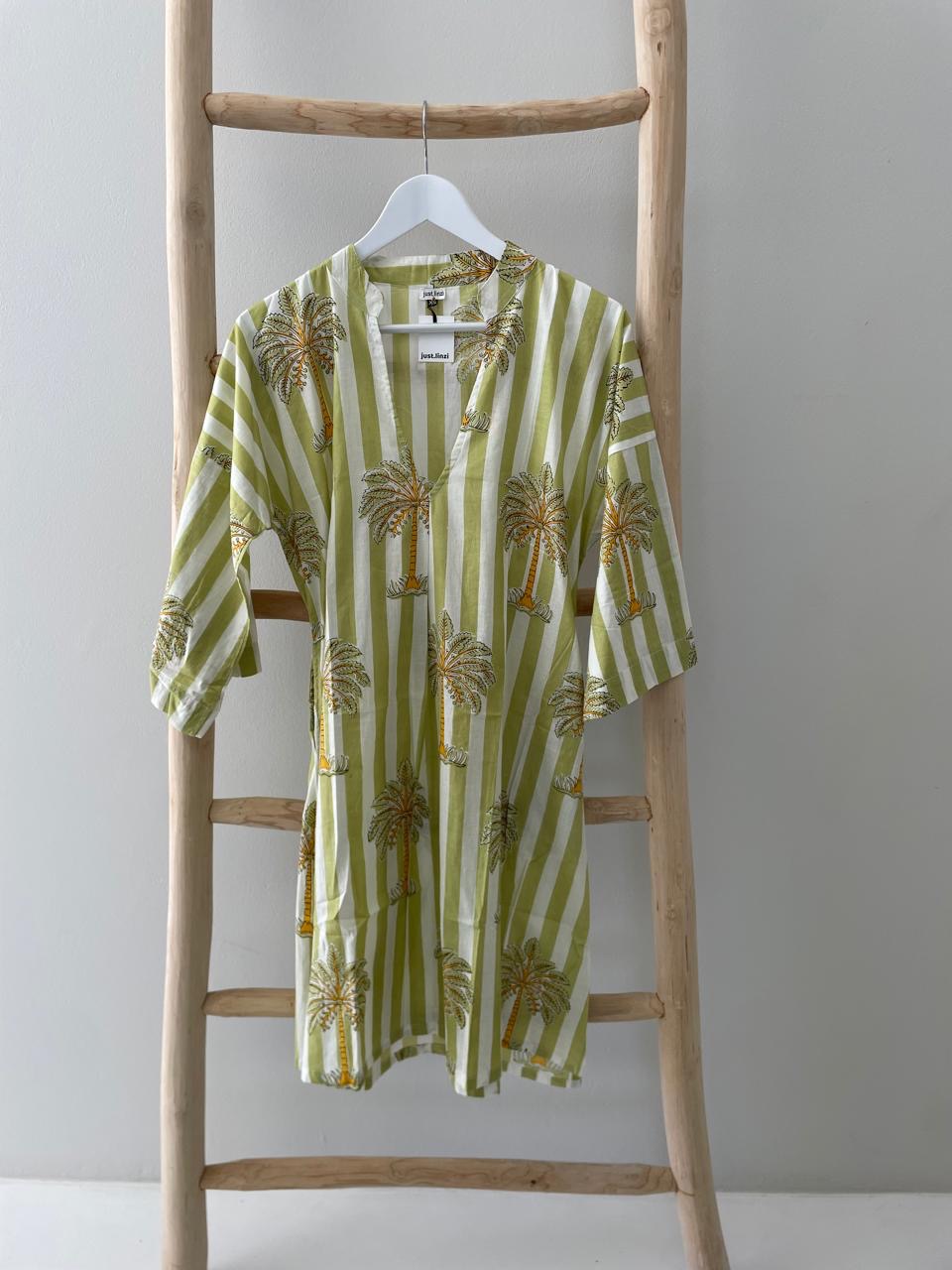 Green & white stripe palm floral