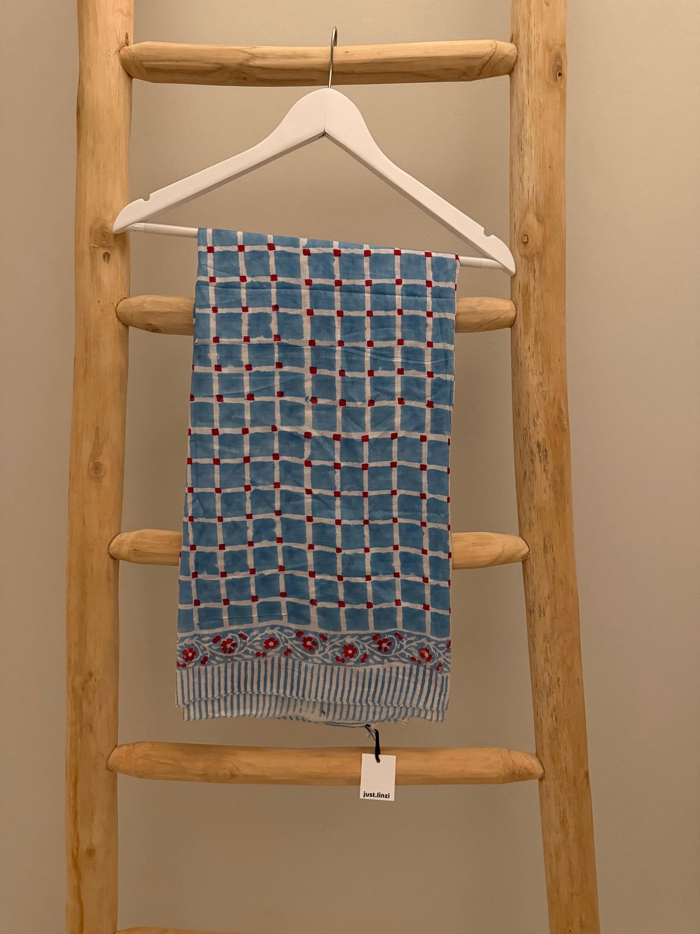 Light blue check Sarong