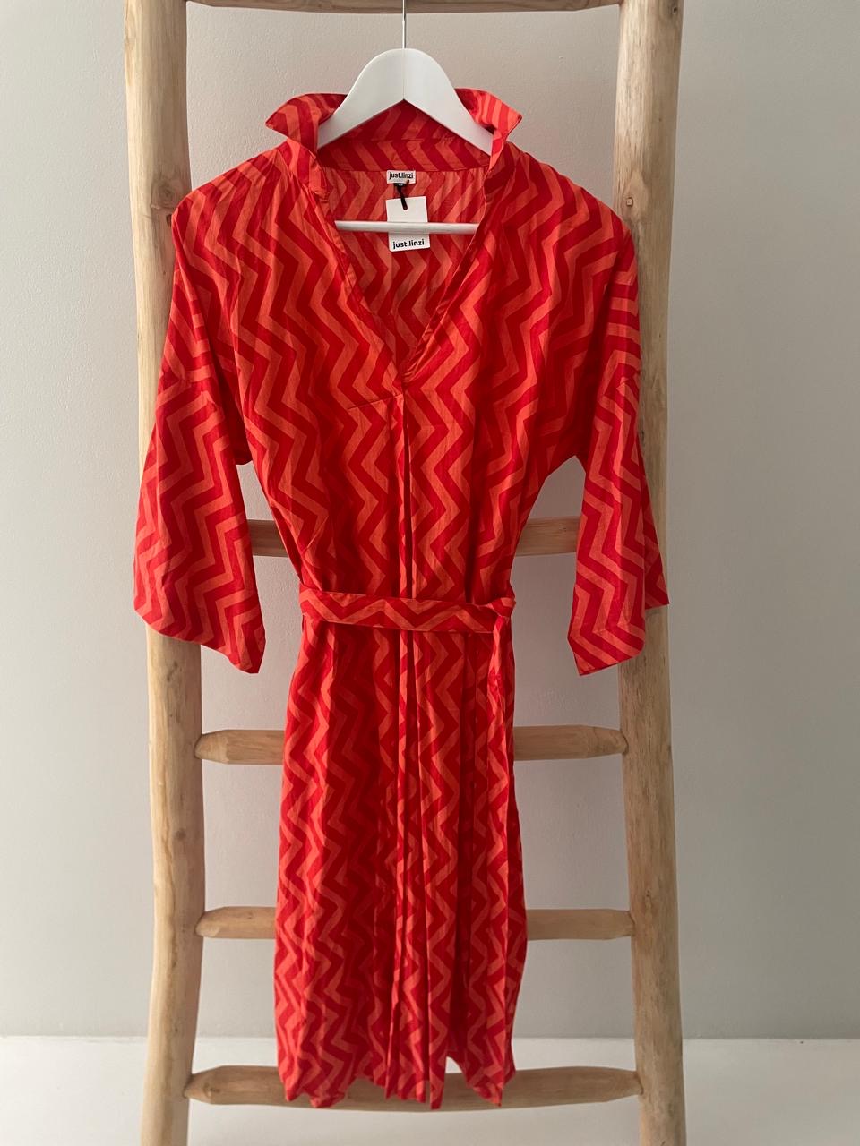 Orange zig zag dress