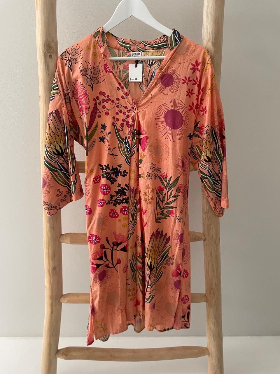 Peach floral dress