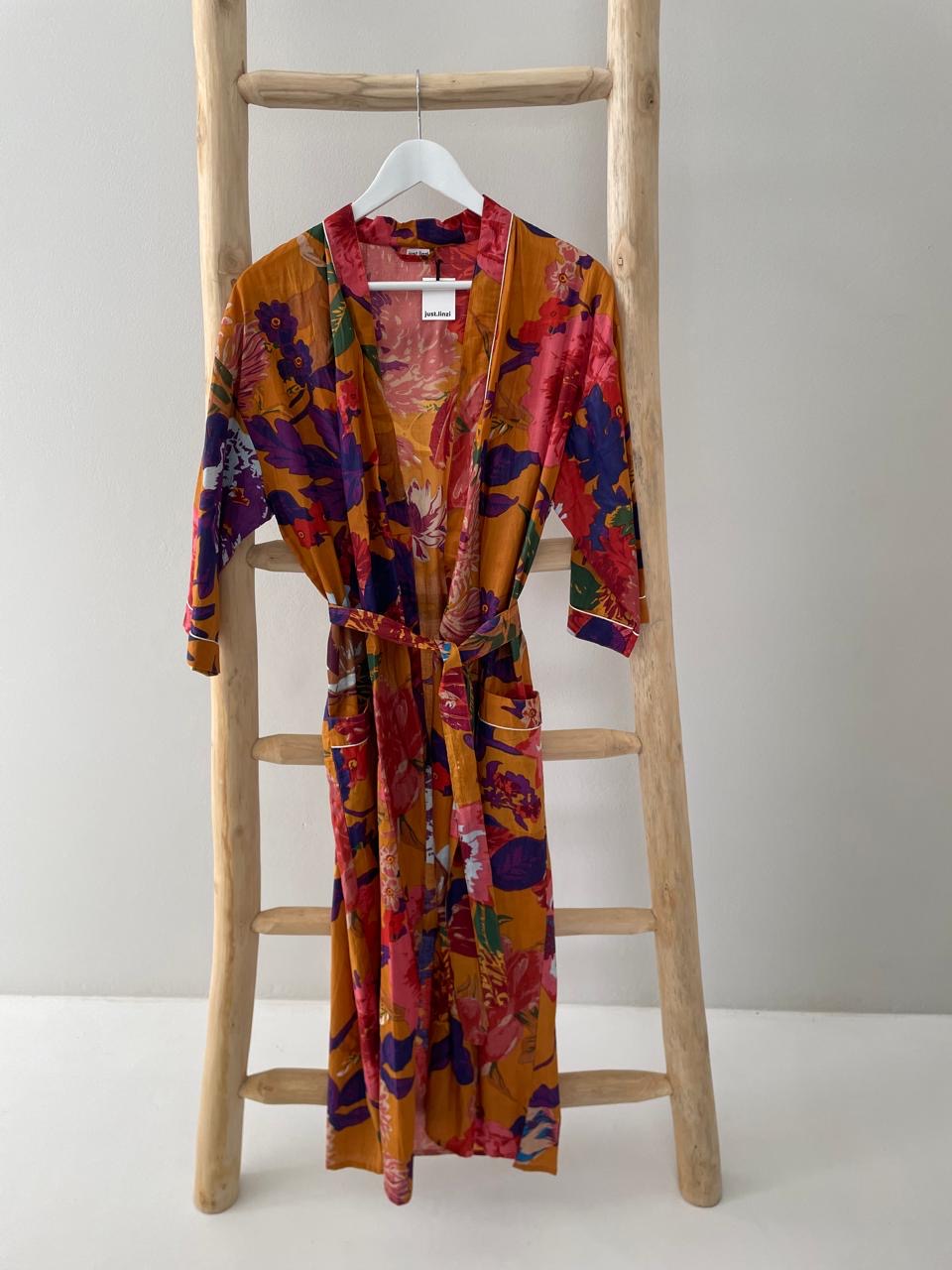 Red & orange floral Kimono