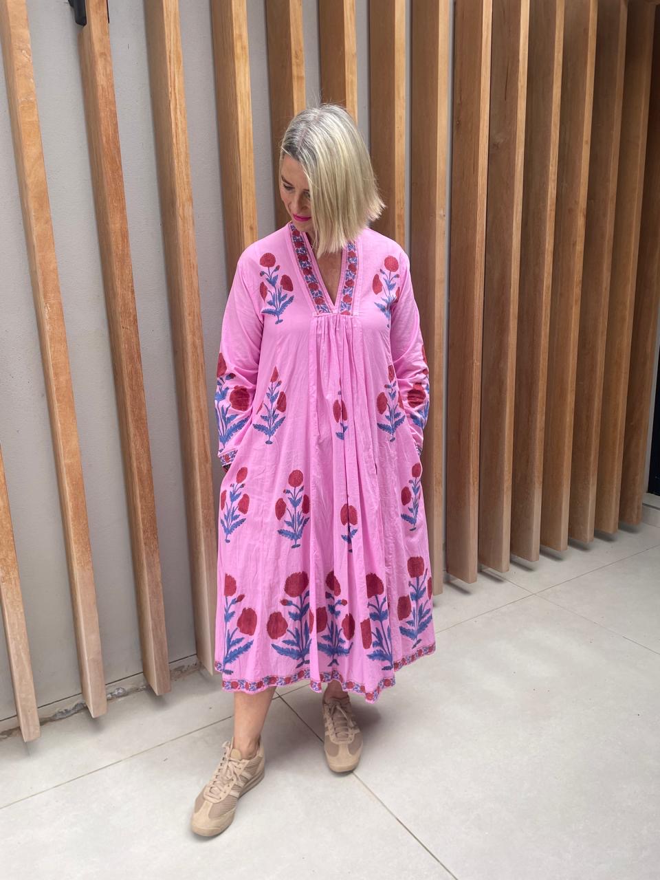 Pink & red floral dress