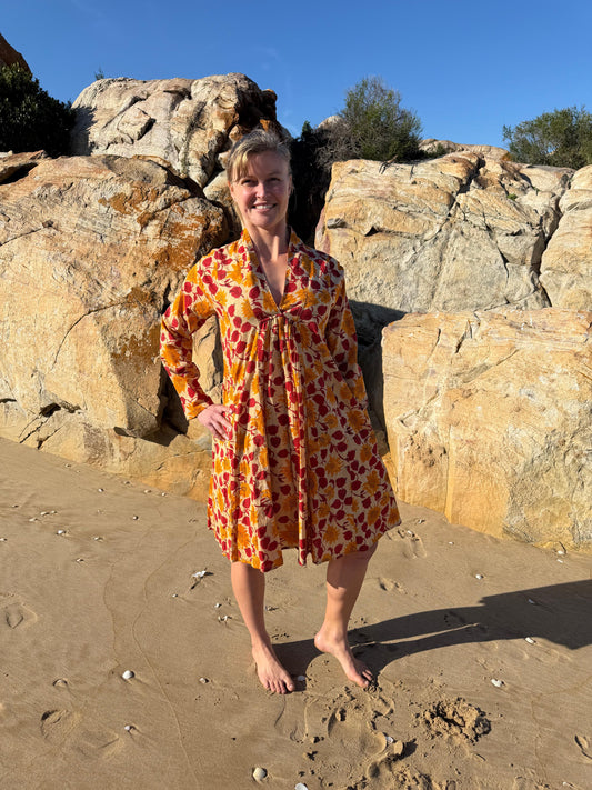 Beige floral dress