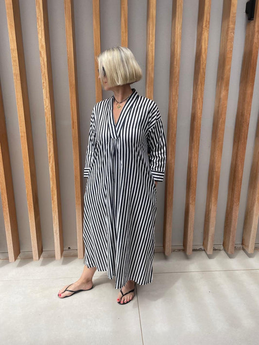 Black & white striped dress - Long