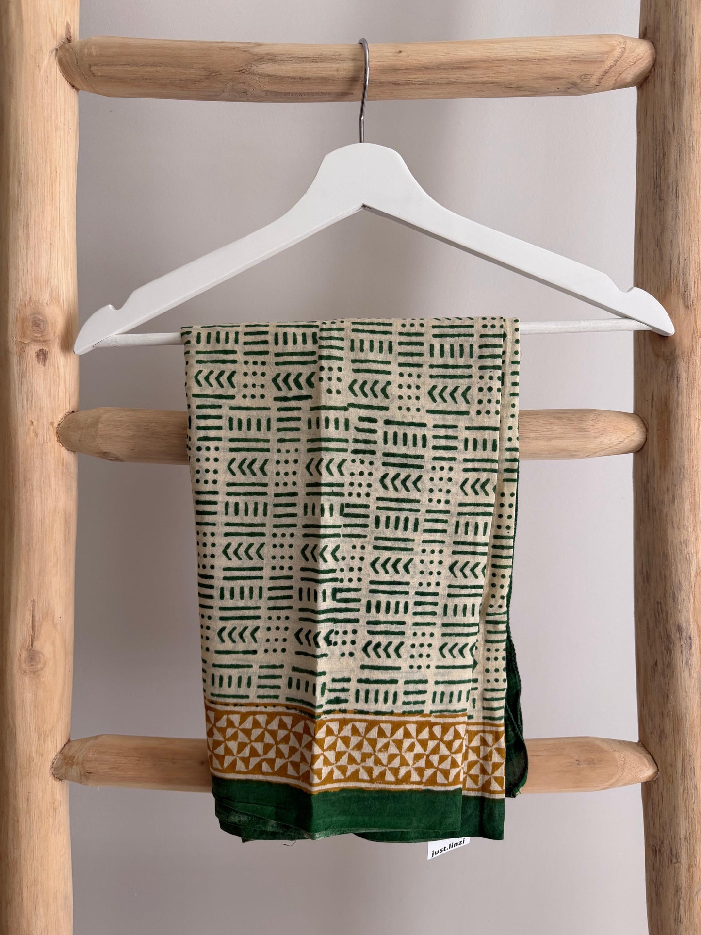 Beige, mustard & black geometric Sarong
