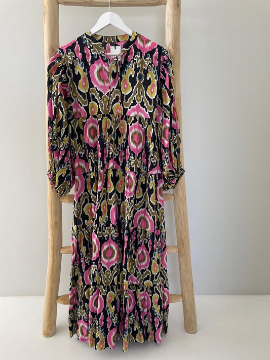 Black & pink floral dress