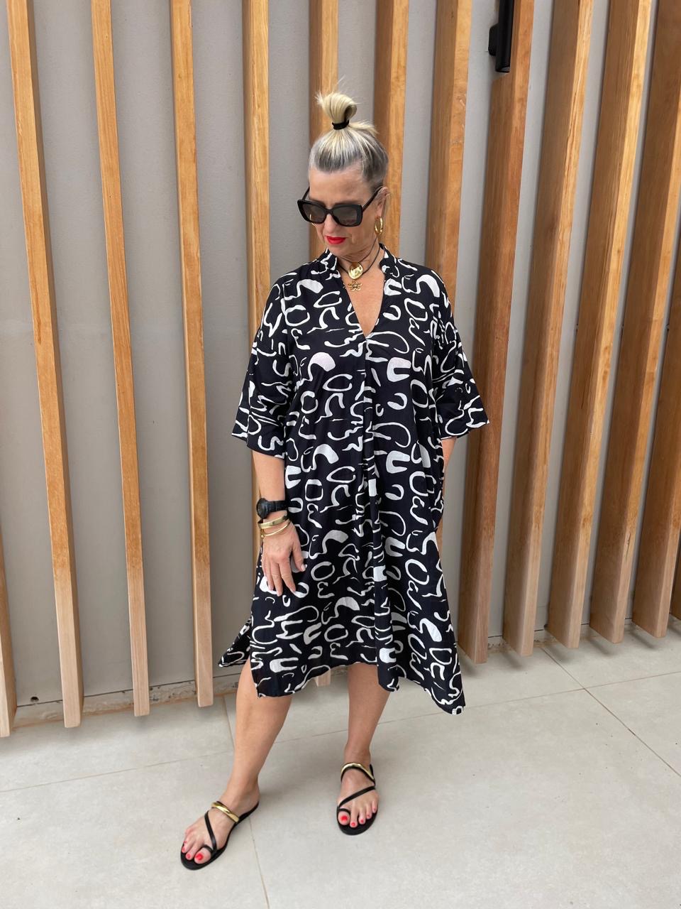 Black & white pattern dress