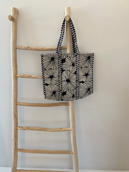 Tote Bag: Black & white geometric