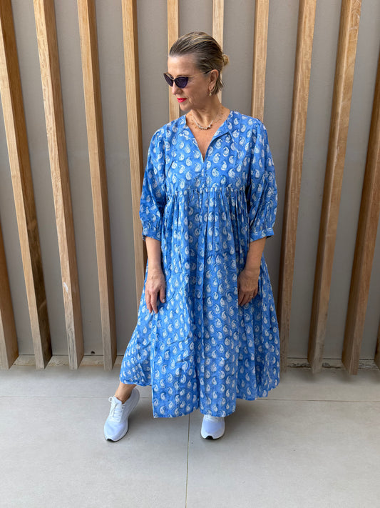Blue floral dress