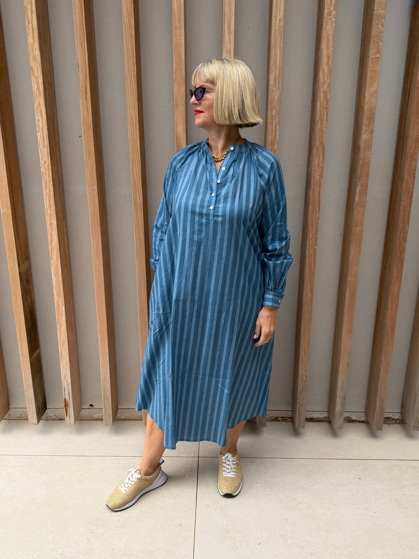 Blue thin striped Kurta dress