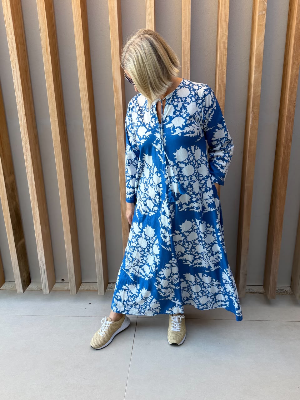Blue & white floral dress