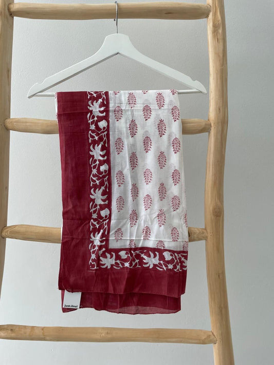 Burgundy & white Sarong