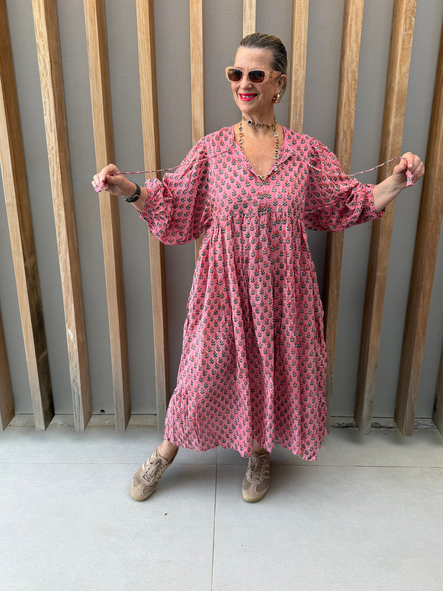 Pink floral dress