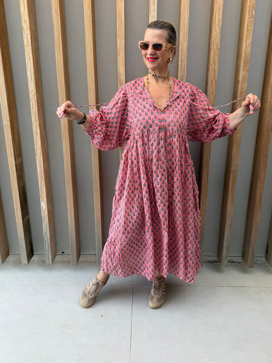 Pink floral dress