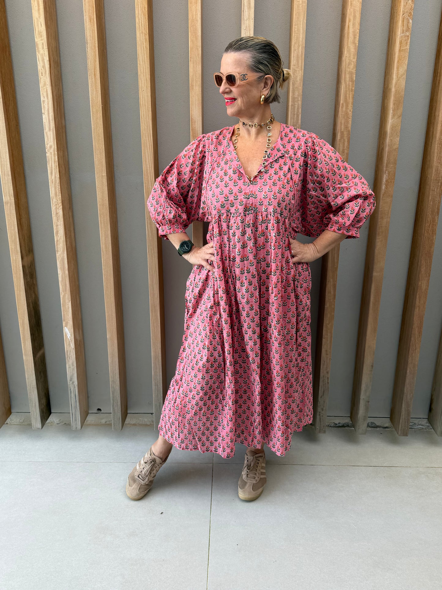 Pink floral dress