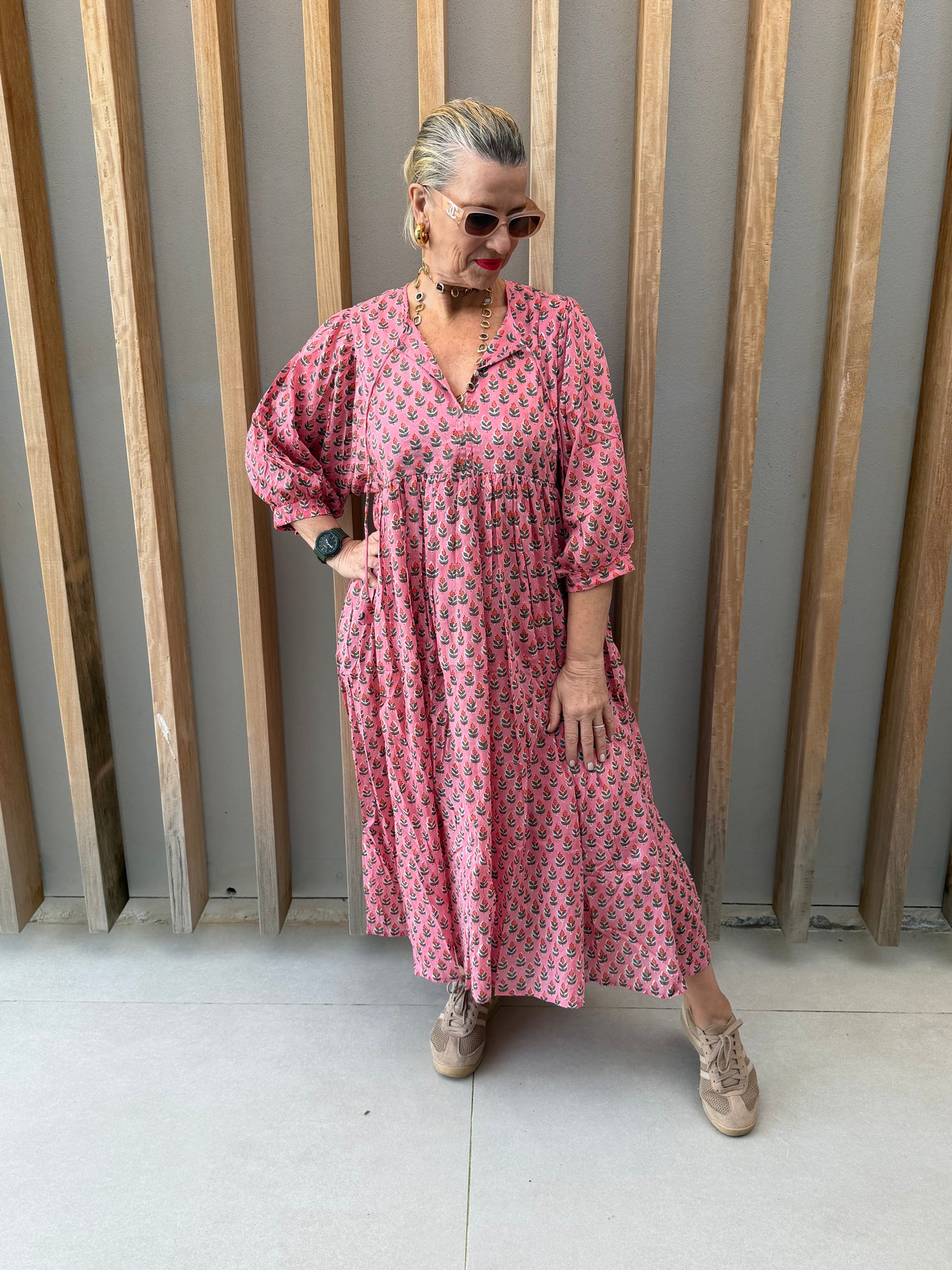 Pink floral dress