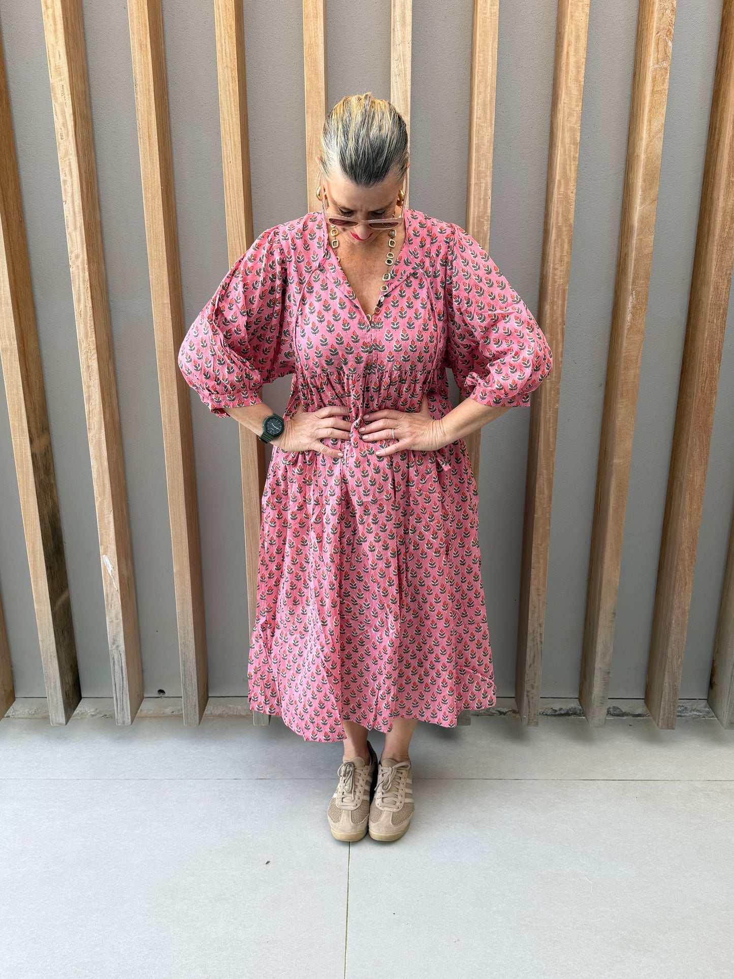 Pink floral dress