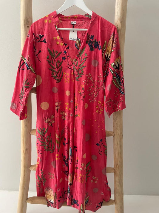 Deep pink floral dress