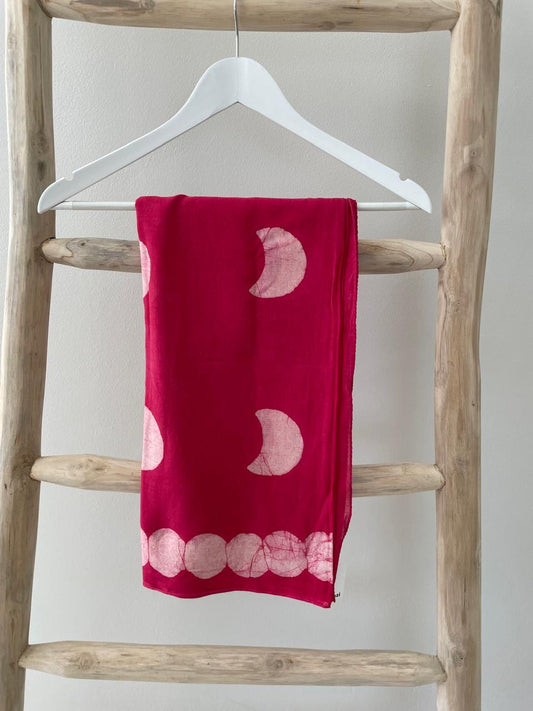 Deep pink Sarong with 3/4 moon