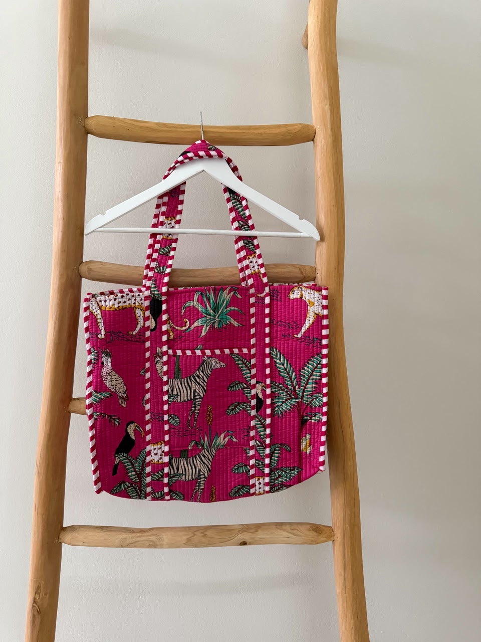 Fuchsia pink tote bag