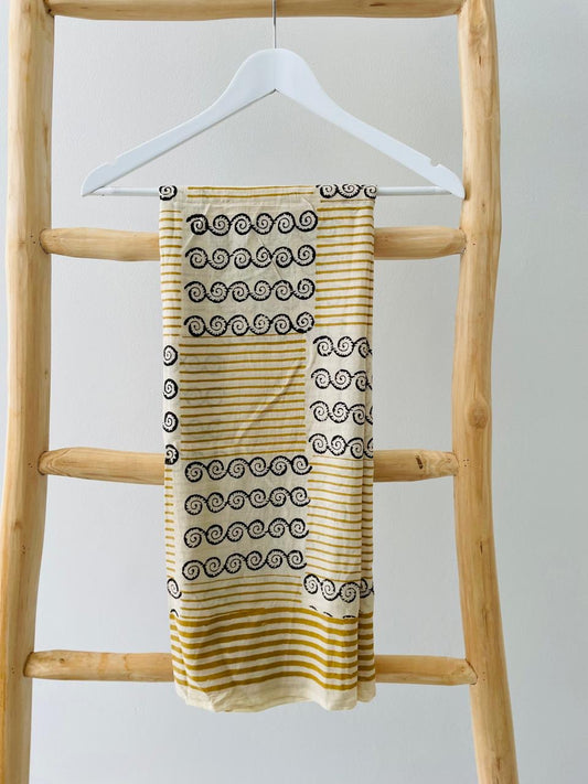 Gold & black geometric Sarong