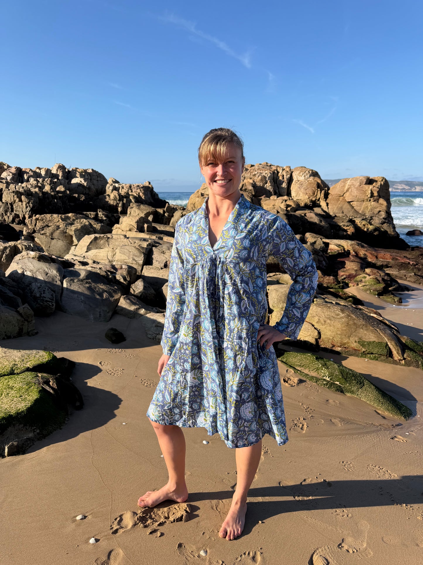 Blue & green floral dress