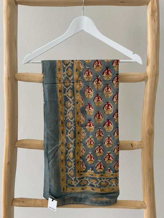 Green & beige floral Sarong