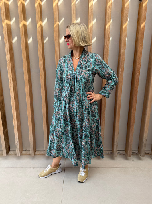 Green floral dress