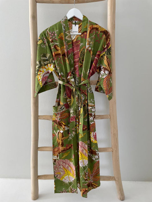 Green floral Kimono