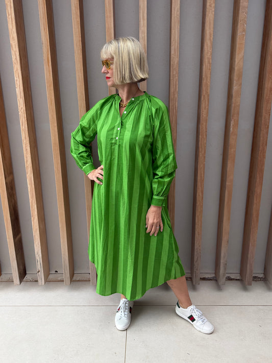 Green striped Kurta dress