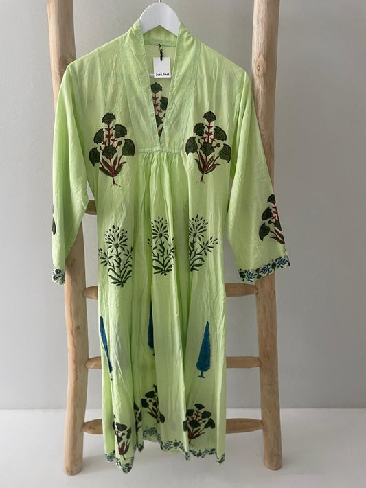 Lime green poppy dress