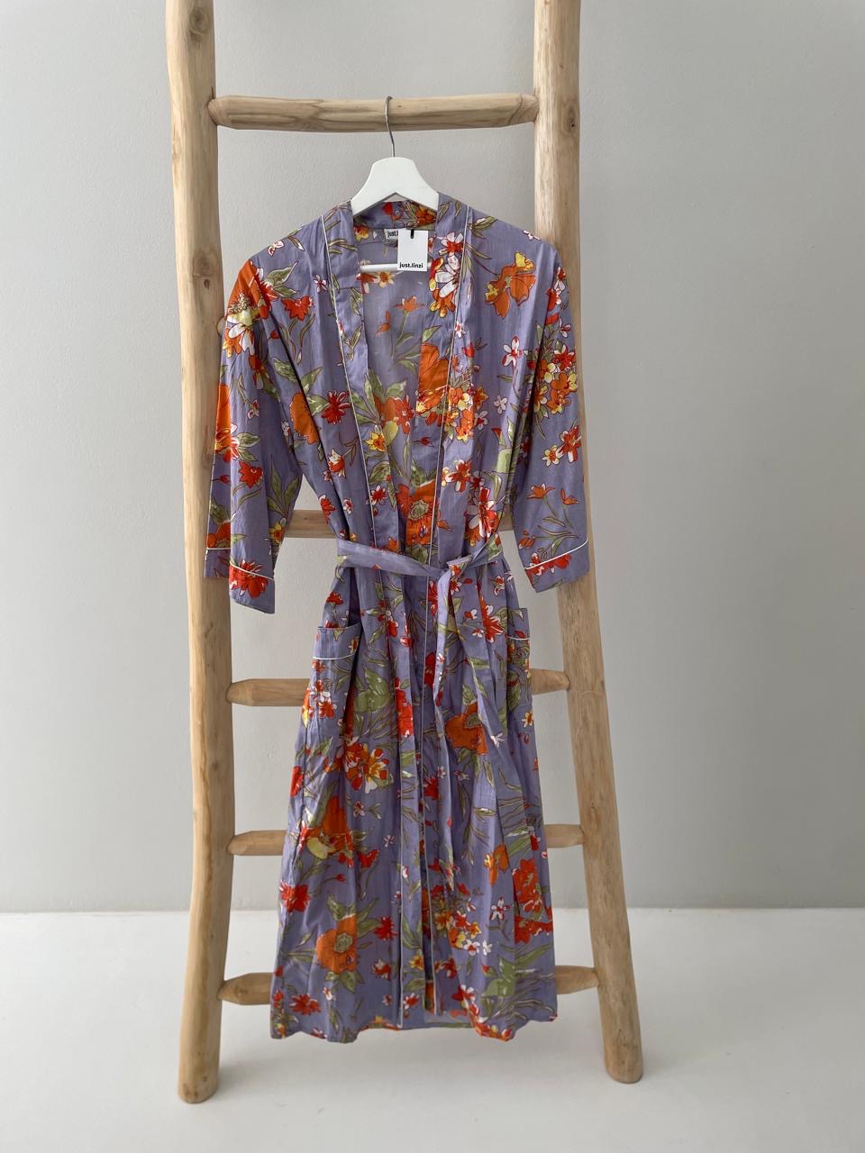 Mauve orange floral Kimono