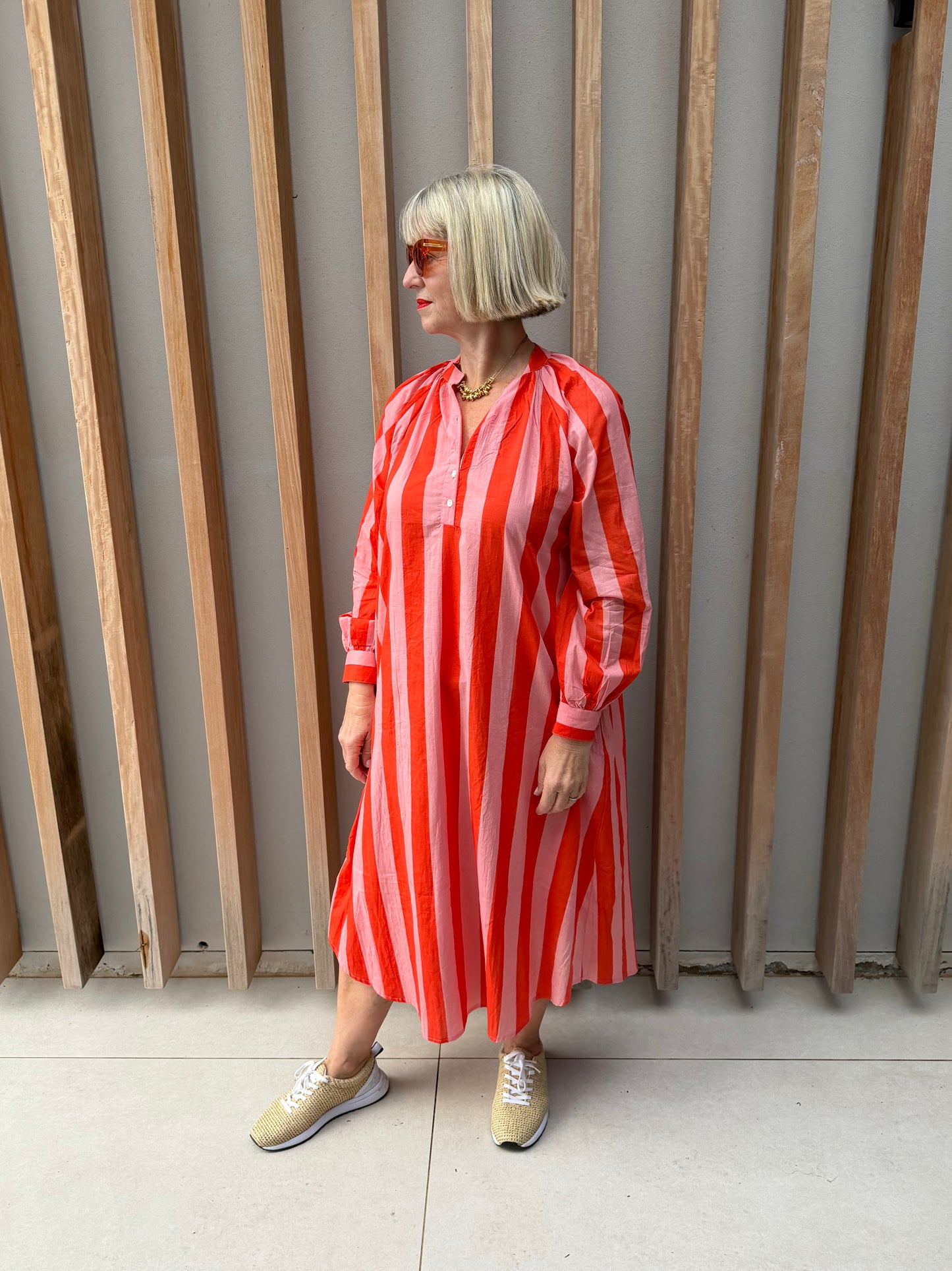 Orange striped Kurta dress