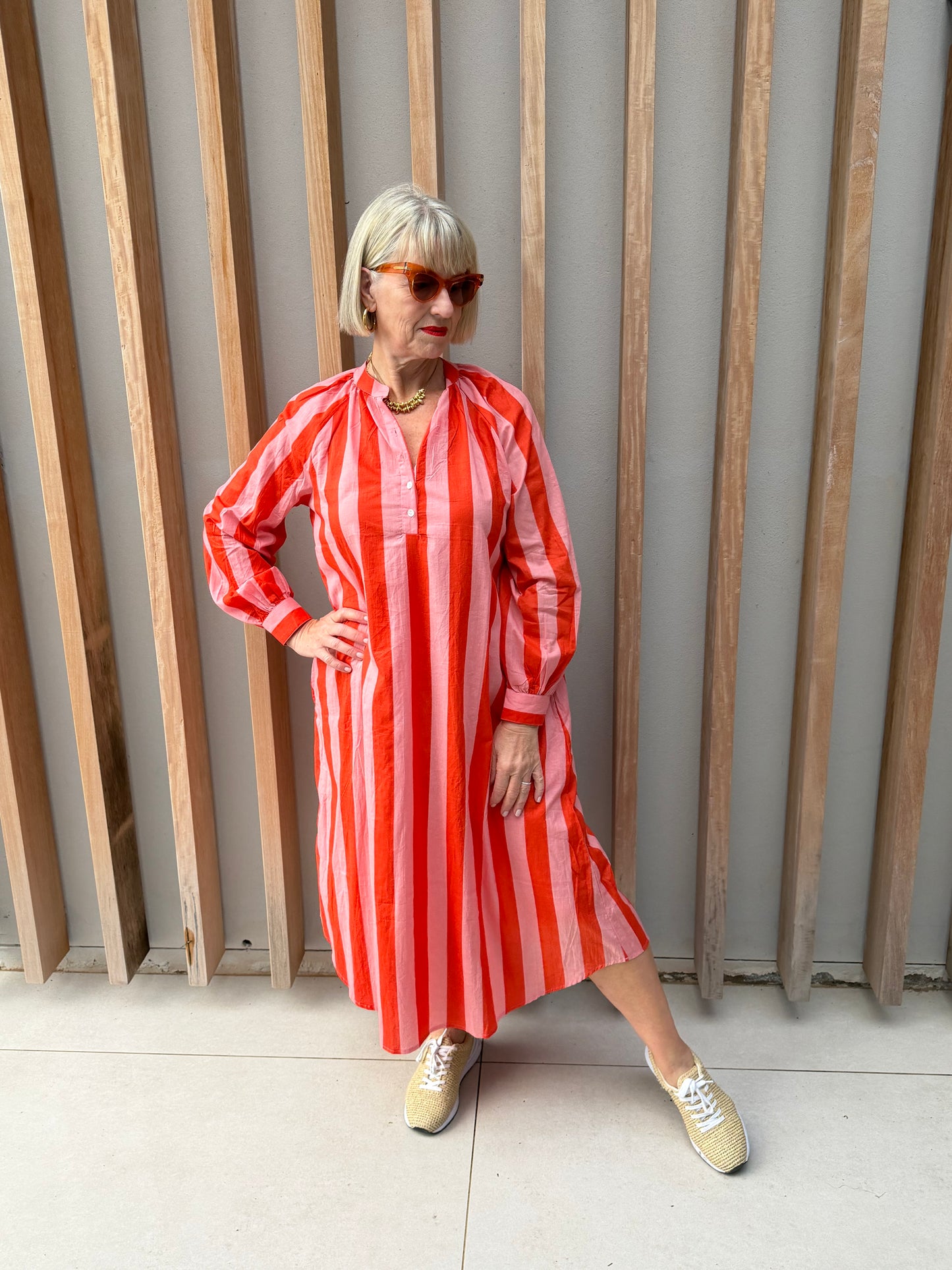 Orange striped Kurta dress