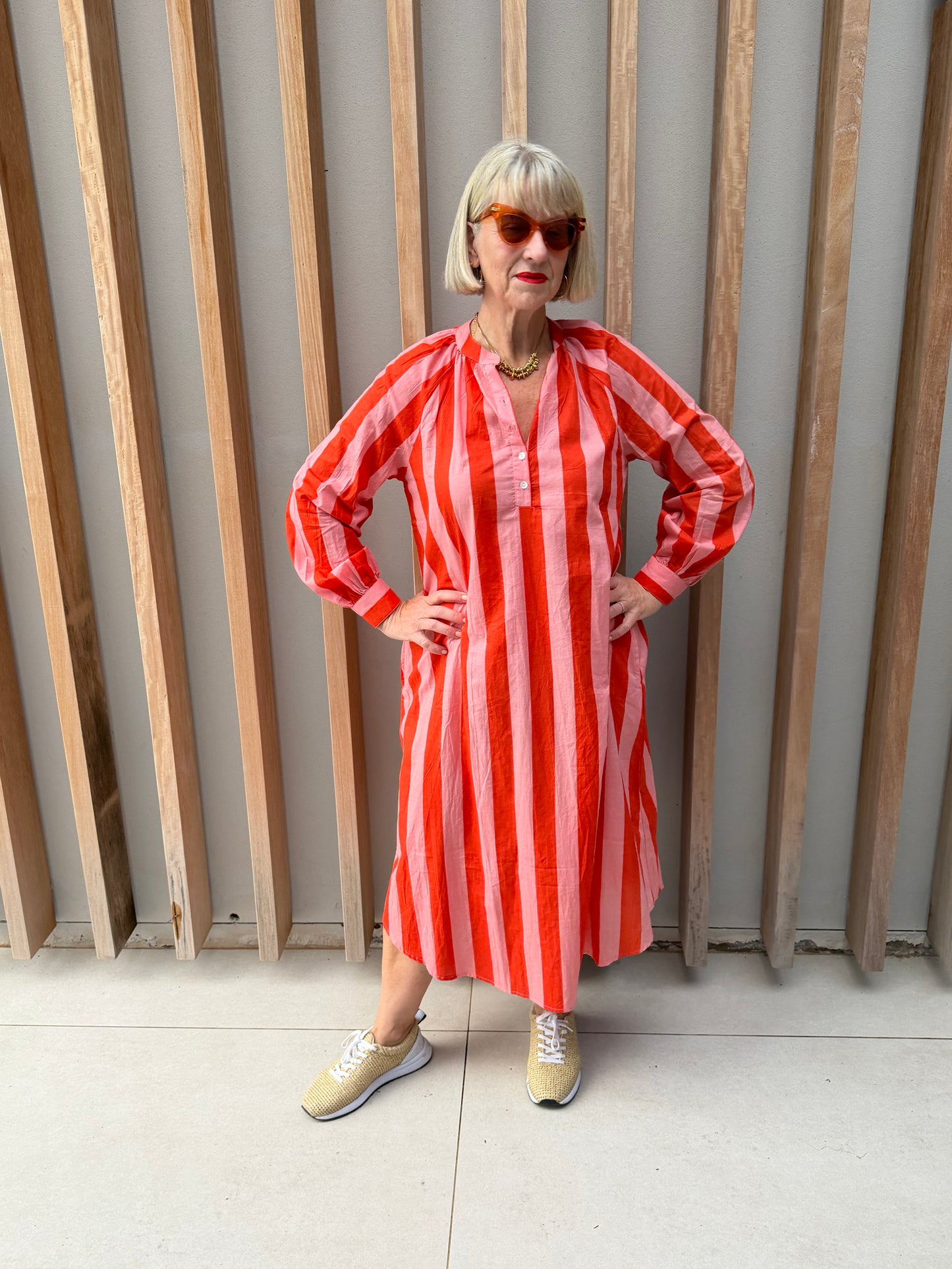 Orange striped Kurta dress
