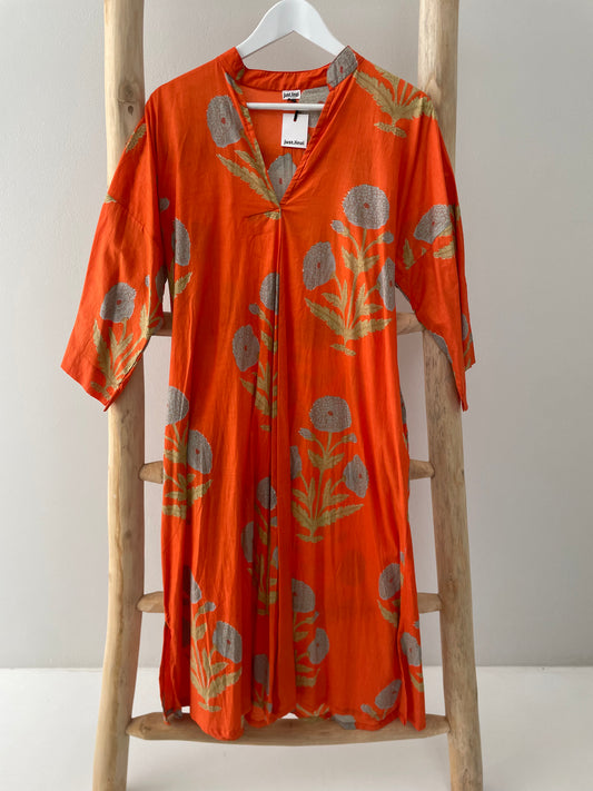 Orange Floral Dress