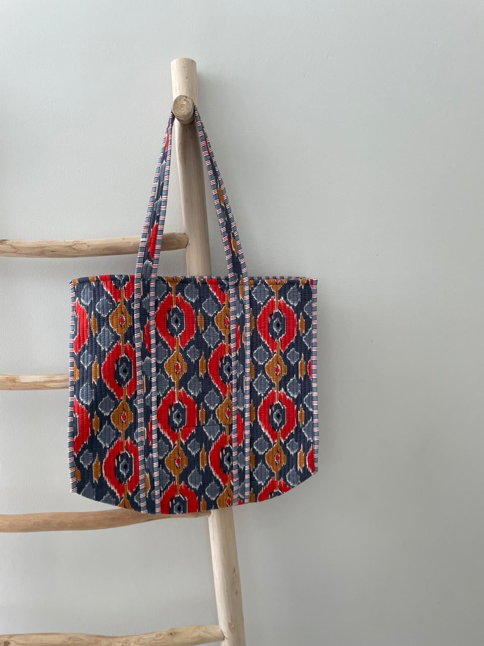 Tote Bag: Orange & grey