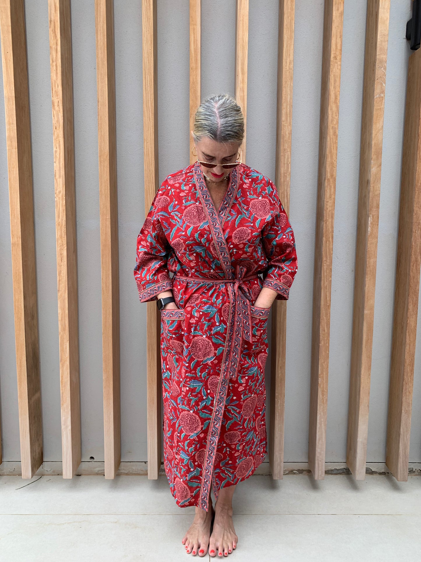 Red Floral Kimono