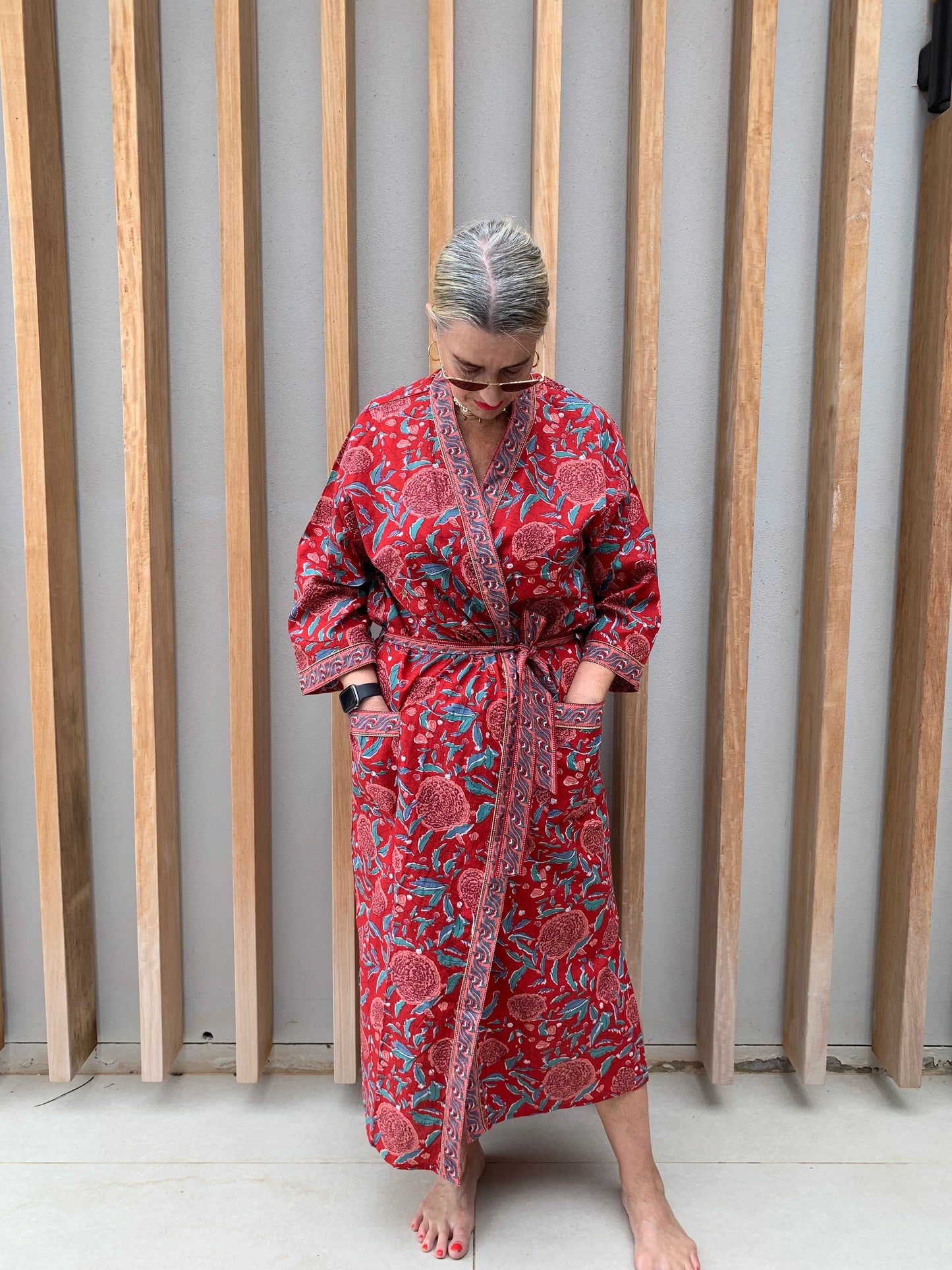 Red Floral Kimono