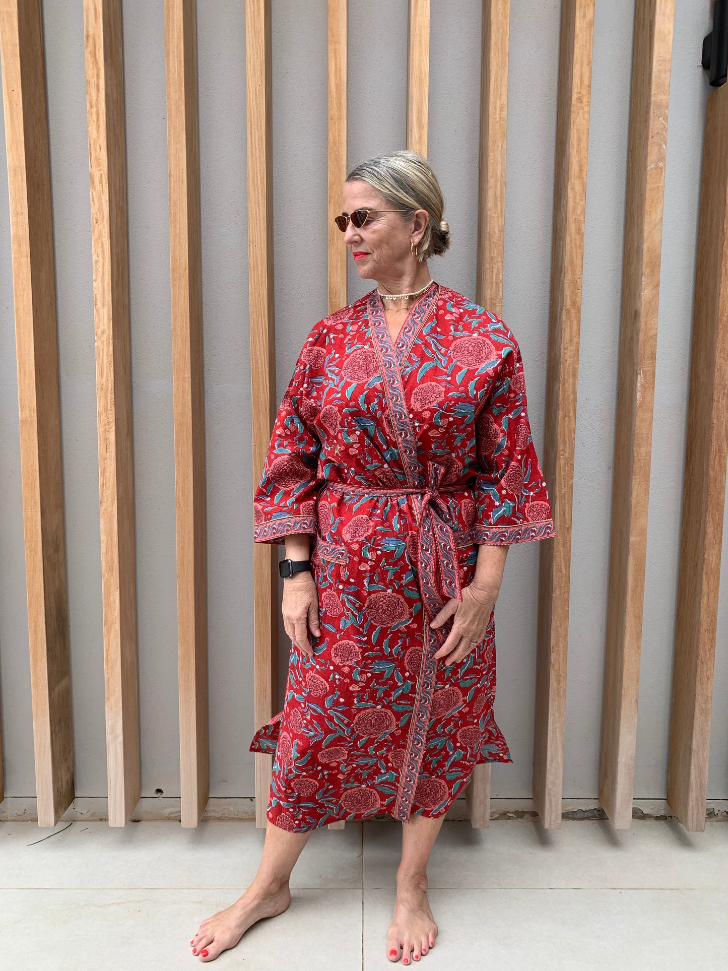 Red Floral Kimono