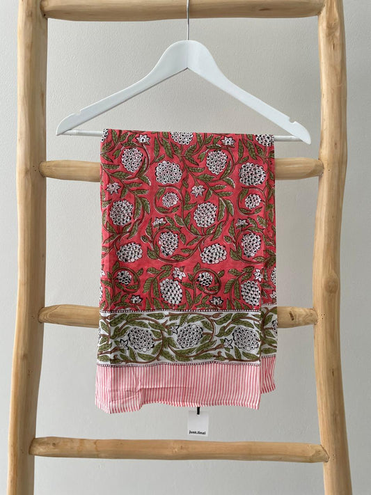 Red & green floral Sarong