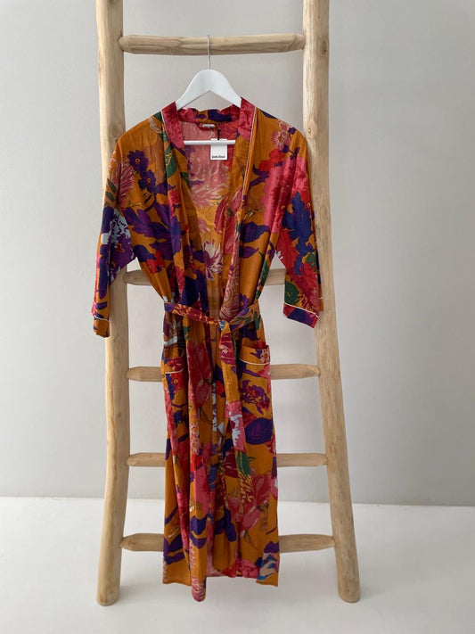 Red & orange floral Kimono
