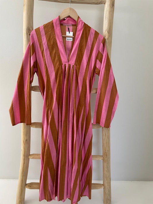 Fudge & pink striped dress