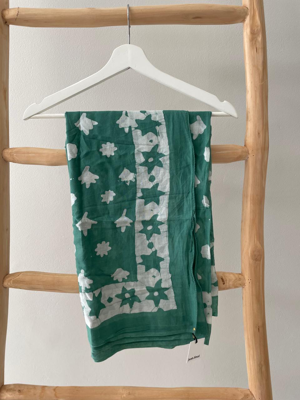 Sea green Sarong with floral pattern