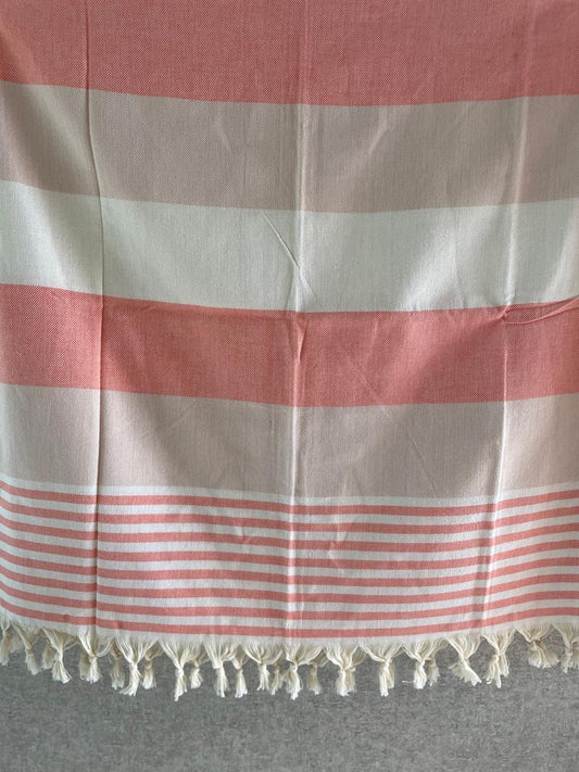 Turkish Towel - Orange & Cream