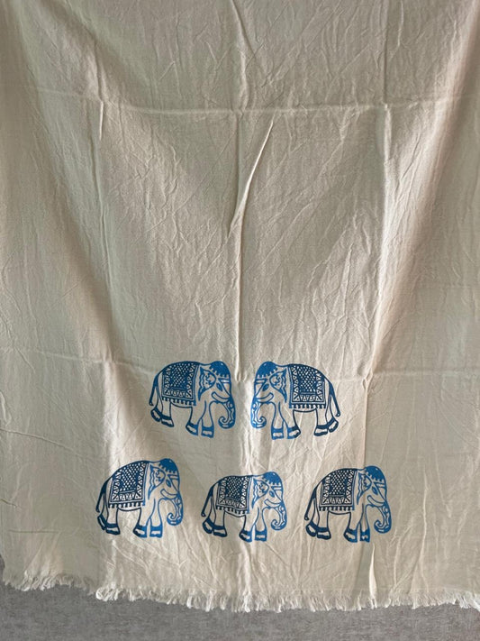 Turkish Towel - Blue elephant