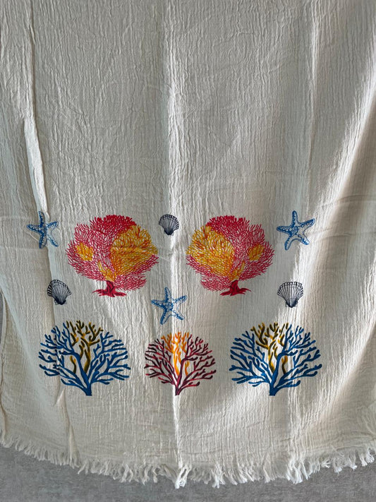 Turkish Towel - Seaweed & starfish